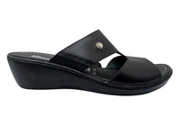 Sandalia Rómulo en Cuero Negro con Tacón Bajo para Mujer — Ref. 5134