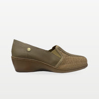 Zapato Rómulo en Cuero Taupe y Camel para Mujer — Ref. 3892