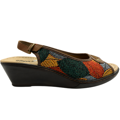 Sandalia Rómulo en Textil Estampado para Mujer — Ref. 7151