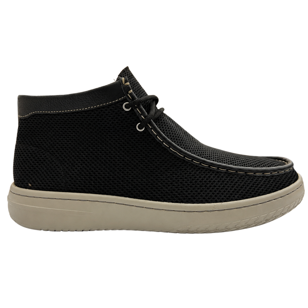 Zapato Rómulo Combinado Textil y Cuero Negro para Hombre— Ref. 9142