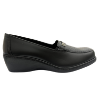 Mocasín Rómulo Romano en Cuero Negro para Mujer — Ref. 3659