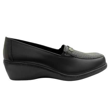 Mocasín Rómulo Romano en Cuero Negro para Mujer — Ref. 3659