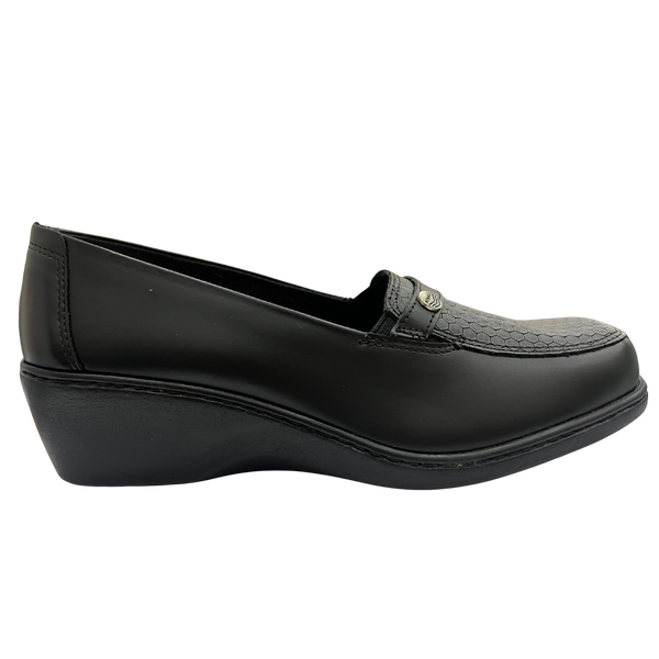 Mocasín Rómulo Romano en Cuero Negro Negro para mujer