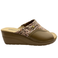 Sandalia Rómulo de Tacón Combinado Café para Mujer — Ref. 7101