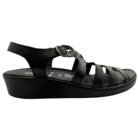 Sandalia Rómulo en Cuero Negro con Plataforma para Mujer — Ref. 1060