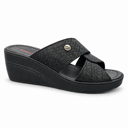 Sandalia Rómulo en Negro para Mujer — Ref. 7214