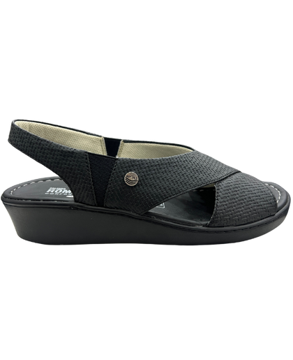 Sandalia Rómulo Plana Negro para Mujer — Ref. 5351