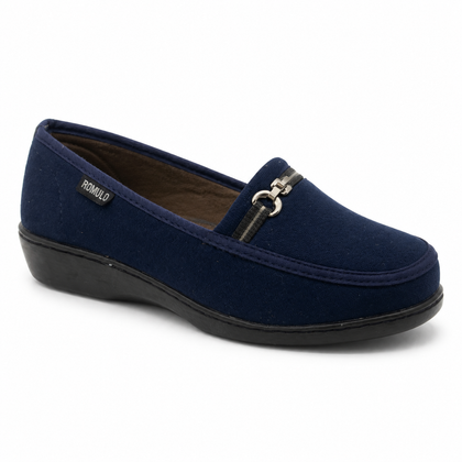 Mocasín Rómulo en Gamuza y Textil para Mujer — Ref. 3596