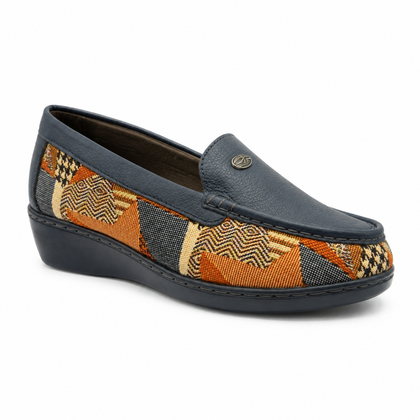Zapato Rómulo en Tierra Adentro y Azul Navy para Mujer — Ref. 3791