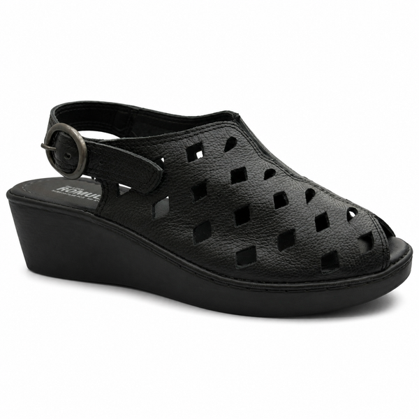 Sandalia Rómulo Plana para Mujer — Ref. 5077 — Negro