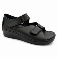 Sandalia Rómulo en Cuero Negro para Mujer — Ref. 0559