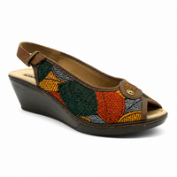 Sandalia Rómulo en Textil Estampado para Mujer — Ref. 7151