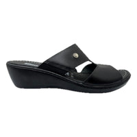 Sandalia Rómulo en Cuero Negro con Tacón Bajo para Mujer — Ref. 5134