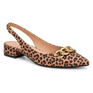 Baleta Destalonada con Eslabones Dorados para Mujer – Animal print