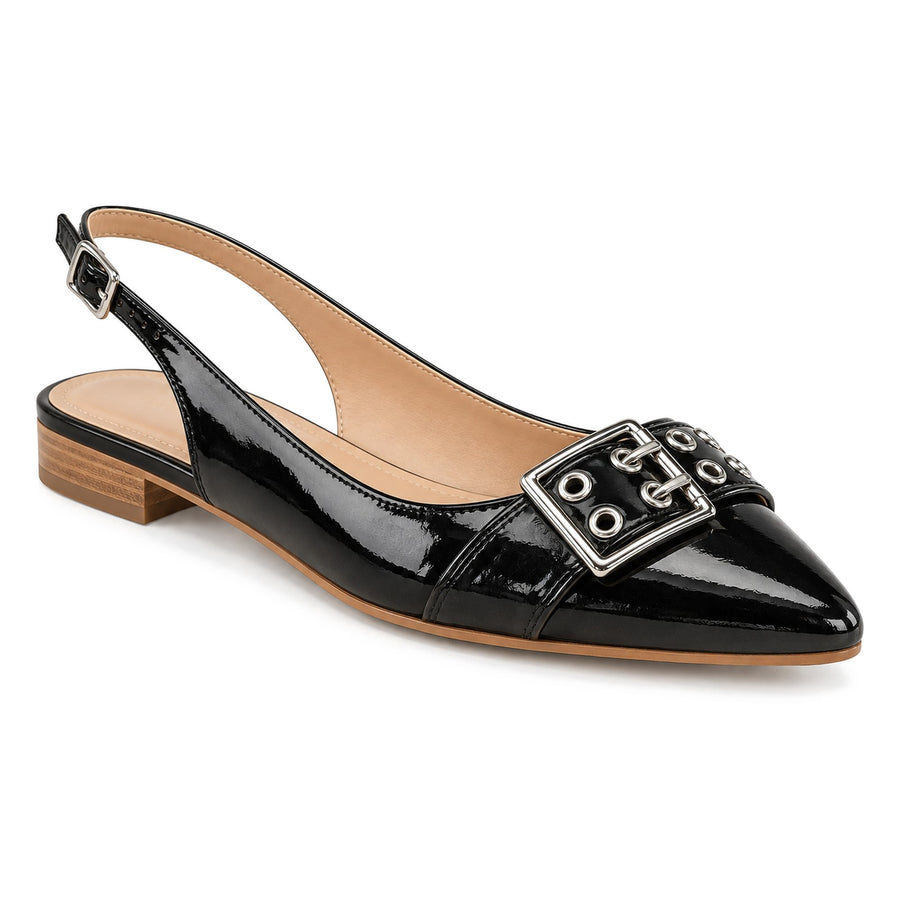 Baleta en Charol con Hebilla para Mujer – Negro