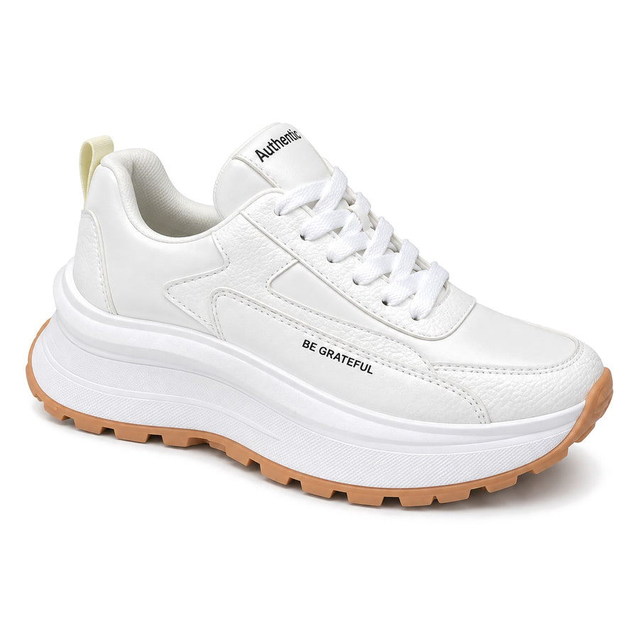 Tenis con Suela de 3 cm y Plantilla Confort para Mujer – Blanco