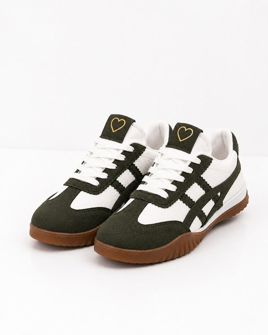 Tenis Retro en Sintético y Carnaza para Mujer
