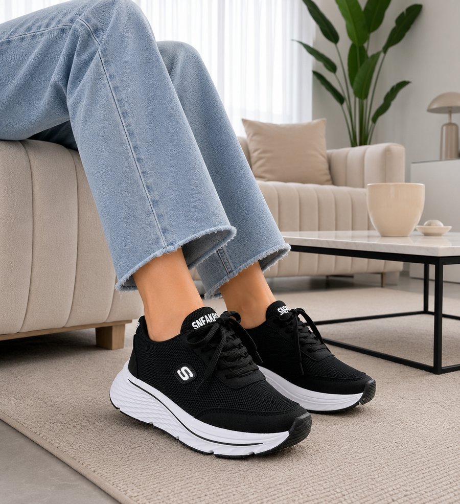Tenis de Suela Alta con Cintas Reflectivas para Mujer