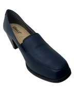 Zapato de Tacón Rómulo tipo Mocasín en Cuero Azul para Mujer 4446