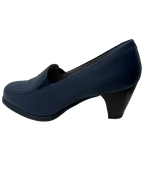 Zapato de Tacón Rómulo tipo Mocasín en Cuero Azul para Mujer 4446