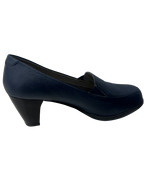 Zapato de Tacón Rómulo tipo Mocasín en Cuero Azul para Mujer 4446