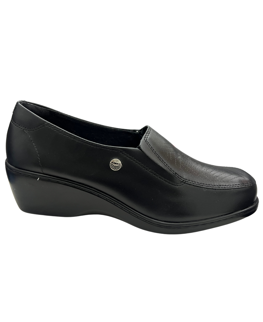 Mocasín Rómulo en Cuero Negro Negro para mujer