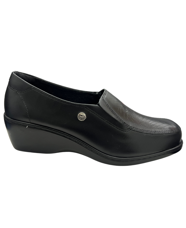 Mocasín Rómulo en Cuero Negro Negro para mujer