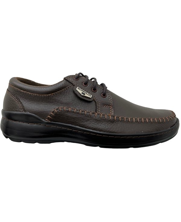 Zapato Rómulo en Cuero Negro Cafe para hombre