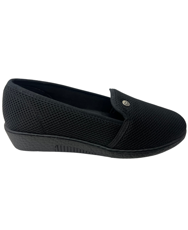 Mocasín Rómulo en Textil Negro para mujer