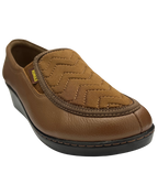 Mocasín Rómulo de Cuña Acolchado en Cuero Miel para Mujer 3690