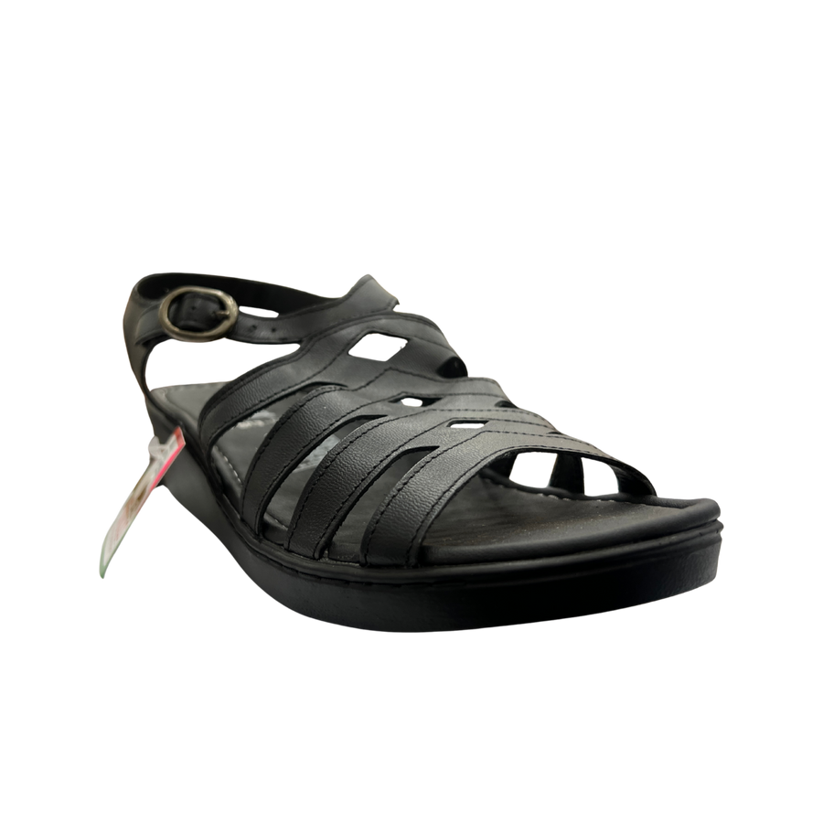 Sandalia Rómulo en Cuero Negro con Plataforma para Mujer — Ref. 1060 — vista 2