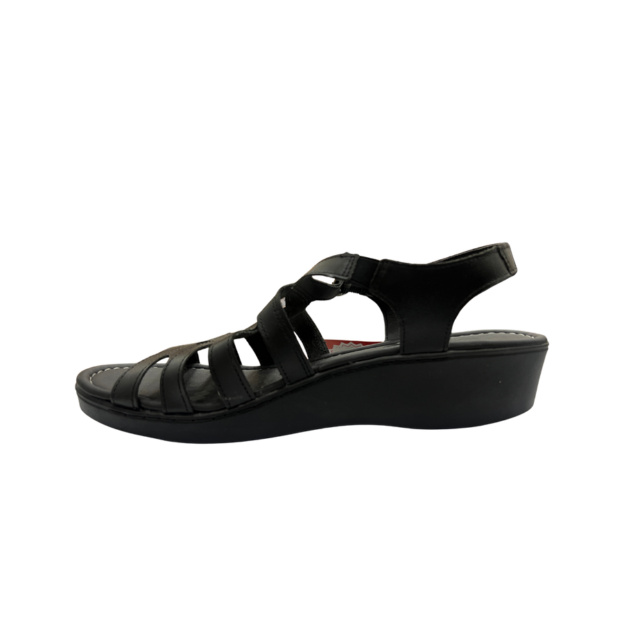 Sandalia Rómulo en Cuero Negro con Plataforma para Mujer — Ref. 1060 — vista 4