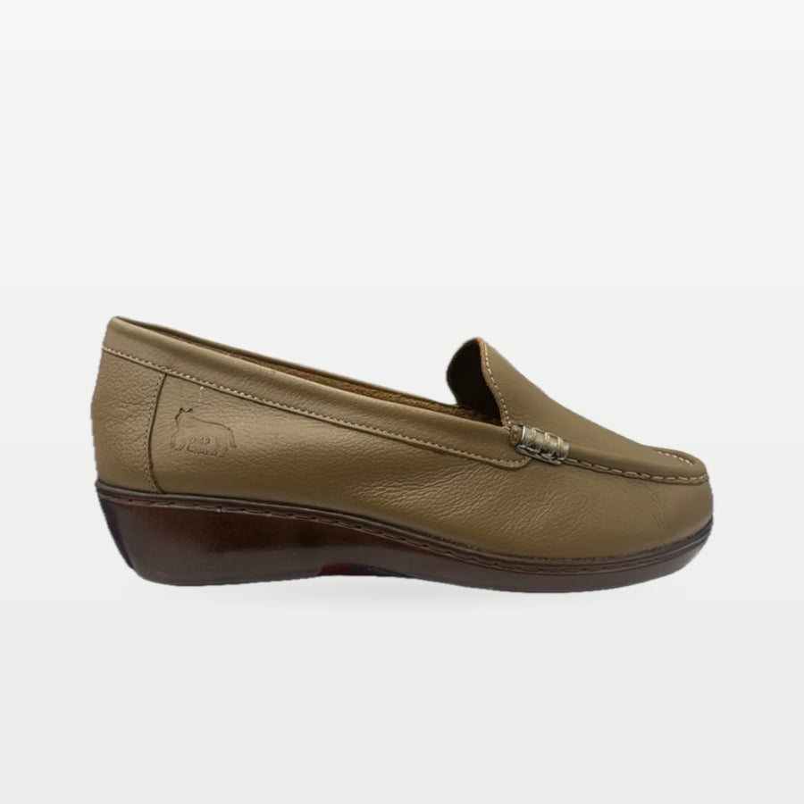 Zapato Rómulo en Cuero Taupe para Mujer — Ref. 3733