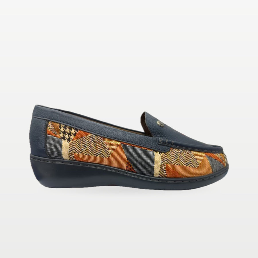 Zapato Rómulo en Tierra Adentro y Azul Navy para Mujer — Ref. 3791