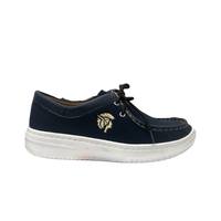 Botín Rómulo en Cuero Azul y Azul Navy para Mujer — Ref. 6091