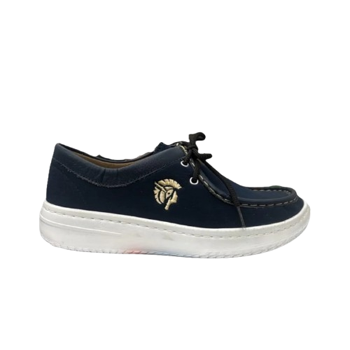 Botín Rómulo en Cuero Azul y Azul Navy para Mujer — Ref. 6091