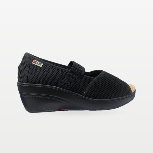 Sandalia Rómulo en Textil Negro para Mujer — Ref. 7170