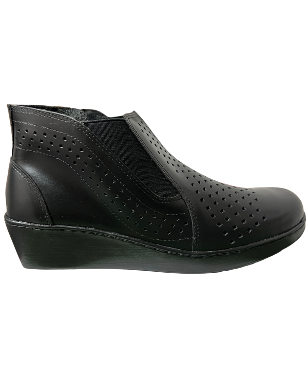Bota Rómulo en Cuero Negro para mujer