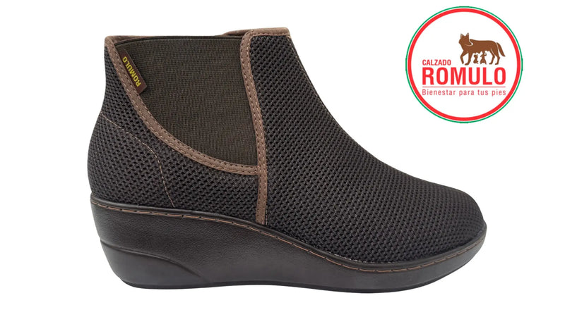Zapato Rómulo Combinado Textil y Cuero Beige para Mujer — Ref. 3159
