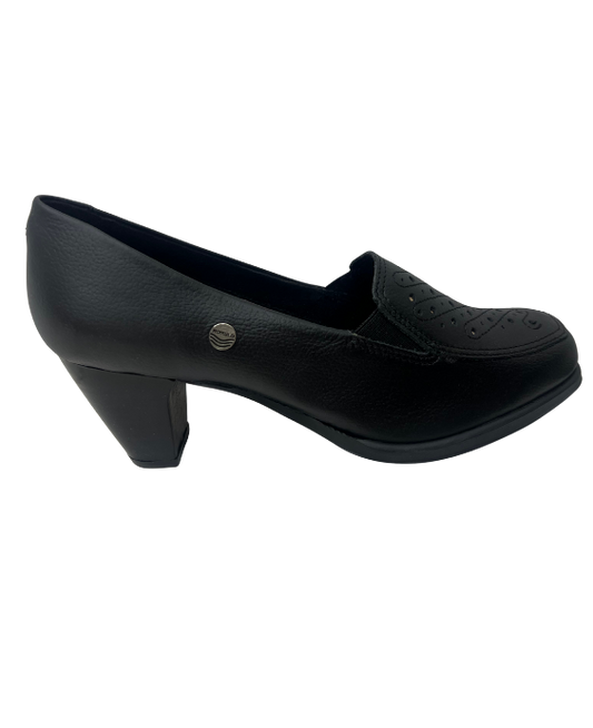 Zapato Tacón en Cuero Negro Para Mujer 4025