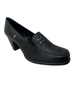 Zapato Tacón en Cuero Negro Para Mujer 4025