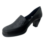 Zapato Tacón en Cuero Negro Para Mujer 4025