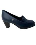 Zapato Tacón en Cuero Azul para Mujer 4025