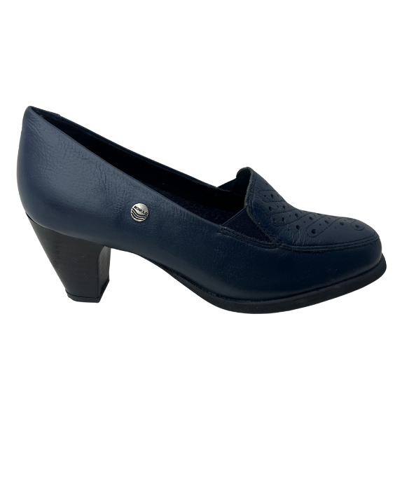 Zapato Tacón en Cuero Azul para Mujer 4025