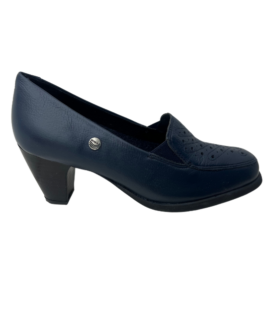 Zapato Tacón en Cuero Azul para Mujer 4025
