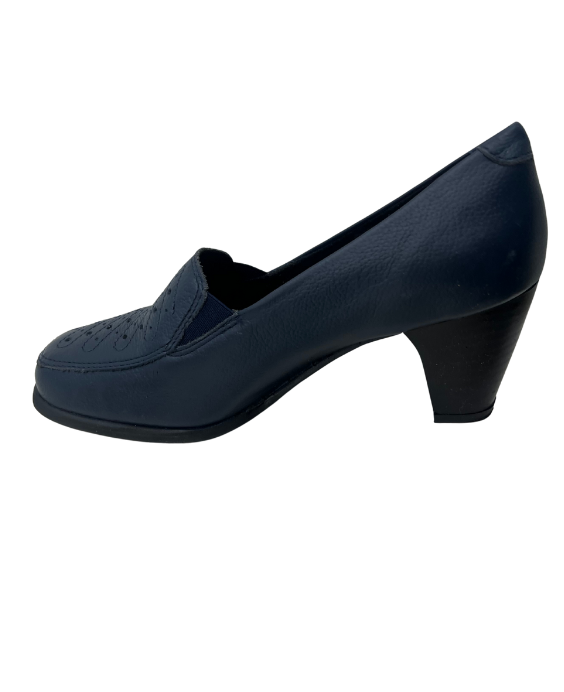 Zapato Tacón en Cuero Azul para Mujer 4025