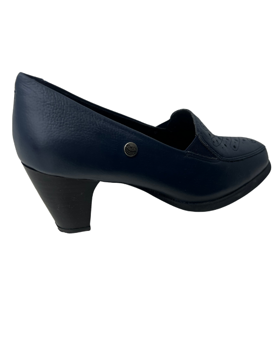 Zapato Tacón en Cuero Azul para Mujer 4025