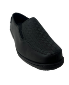 Mocasín Rómulo con Textura en Cuero Negro para Mujer 2511