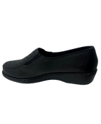 Mocasín Rómulo con Textura en Cuero Negro para Mujer 2511