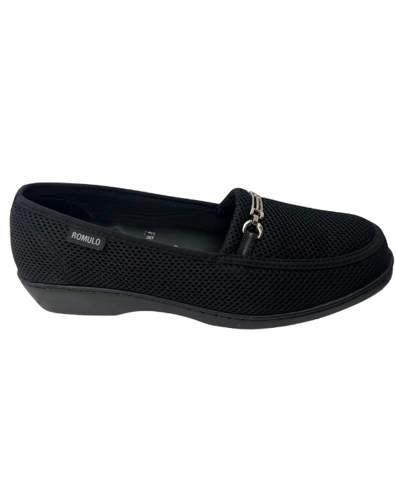 Mocasín Rómulo con Herraje en Malla Textil para Mujer 3596